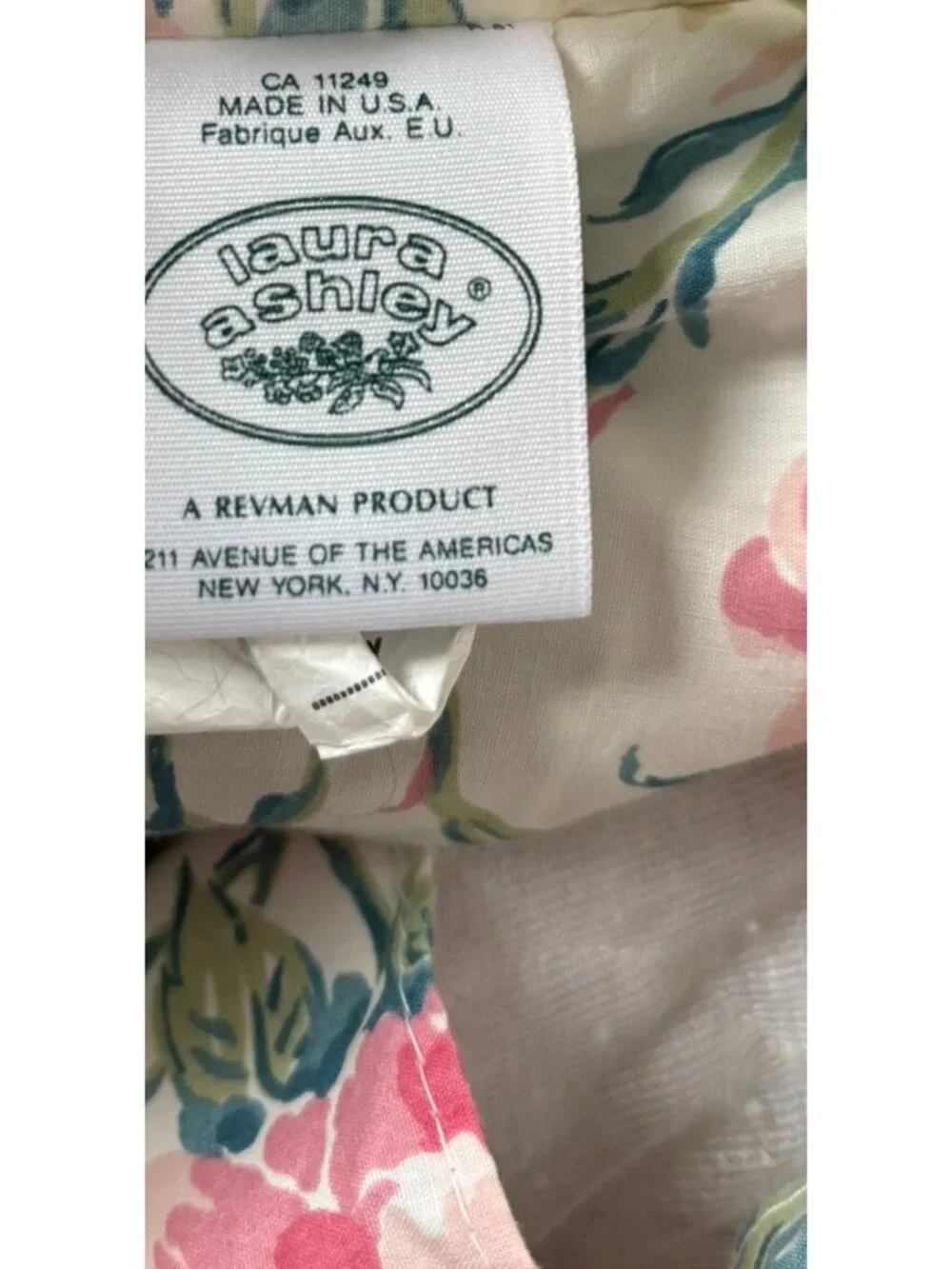 Vtg 90s Laura Ashley King Sham Peony Floral Print 24 x 40 USA Romantic